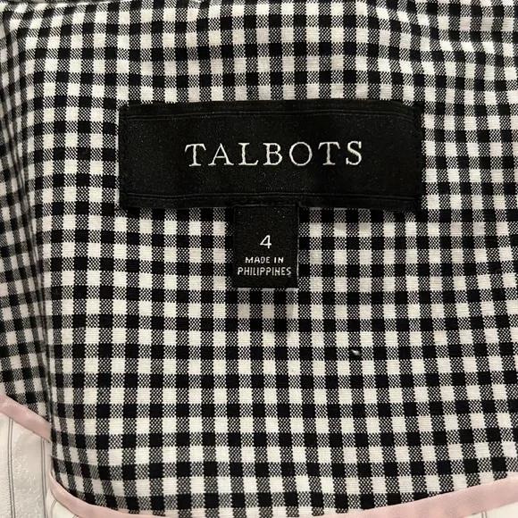 Talbots Gingham Patterned One Button Blazer - Picture 8 of 10